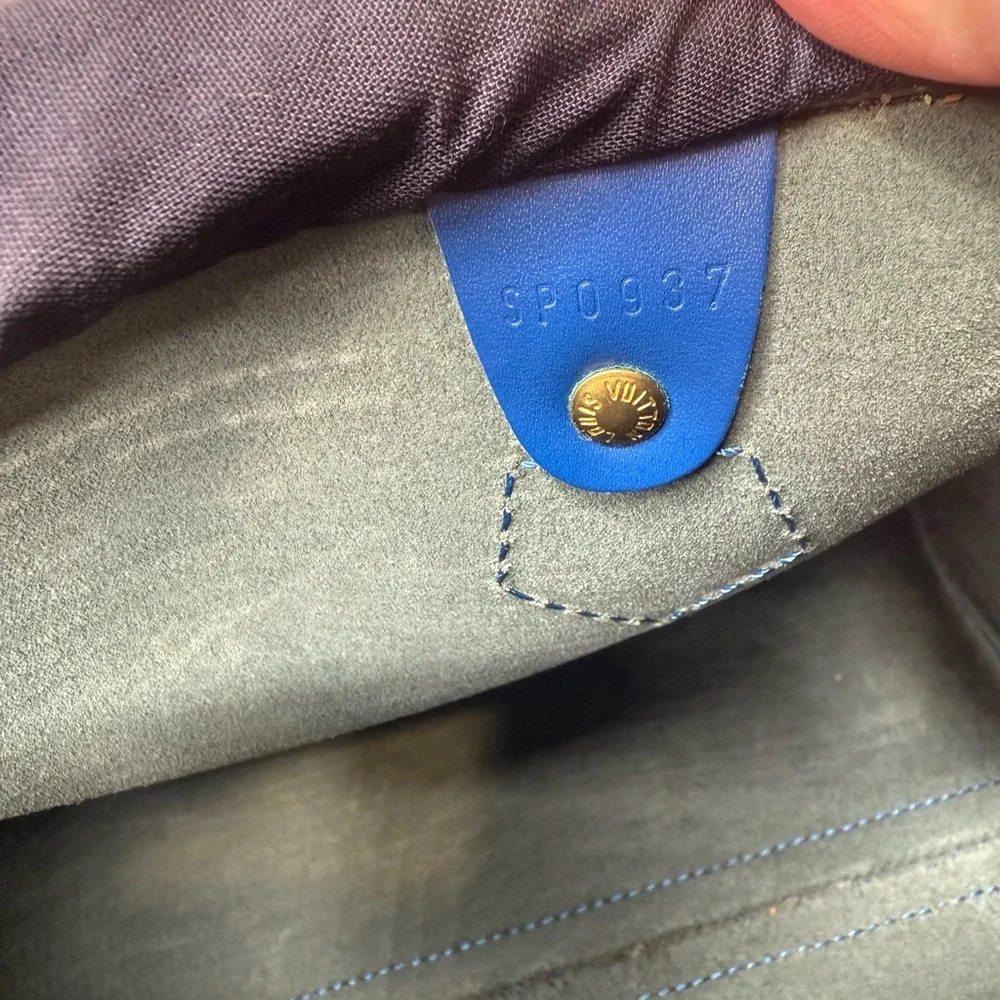 Authentic Louis Vuitton Speedy 25 bag blue Epi leather - Picture 16 of 16